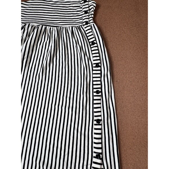 NWT Maeve Small Stripe Smocked Beachy Midi Dress Boho Chic Comfy Buttons Stretch - Picture 3 of 9